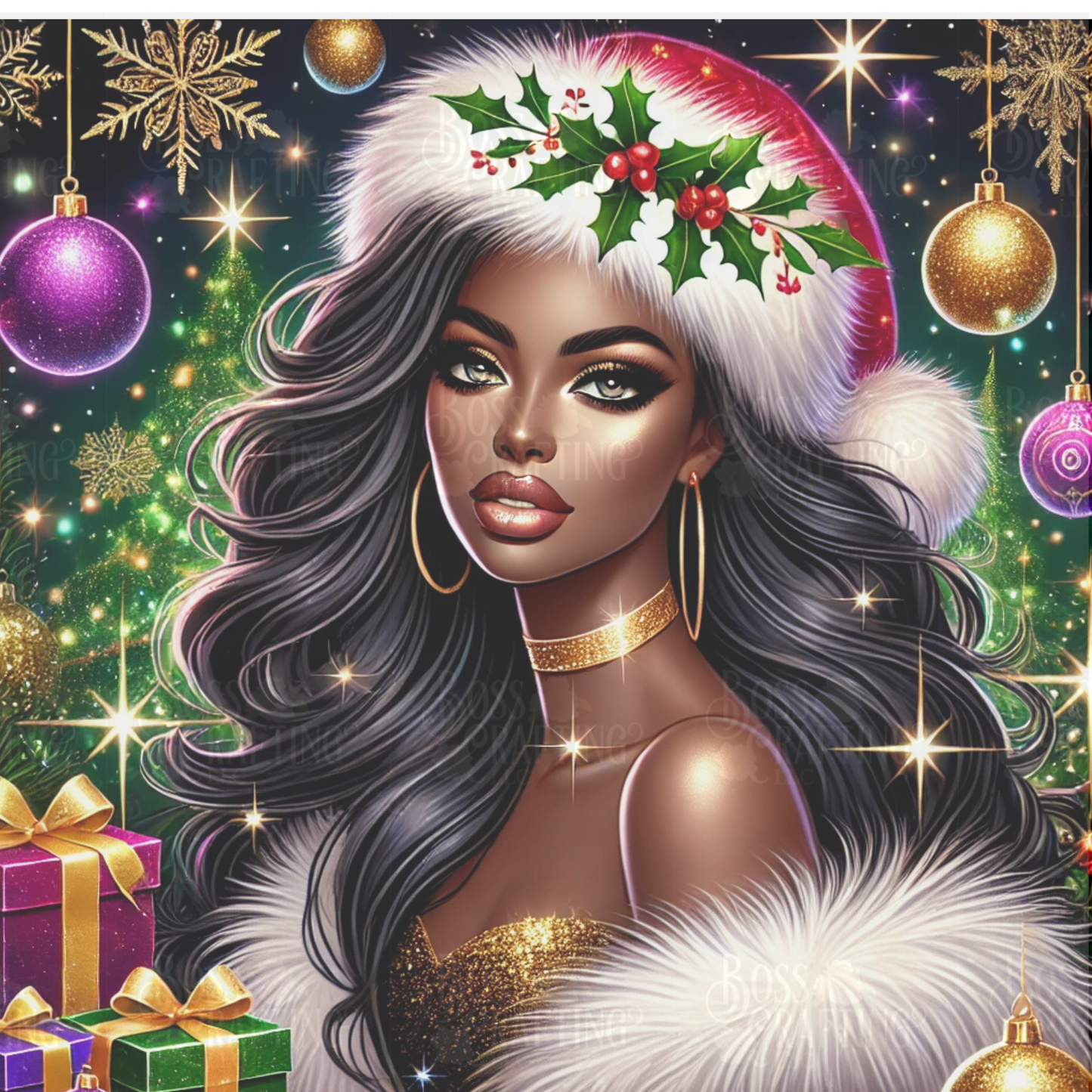 Glamorous Holiday Queen – Festive Art Print